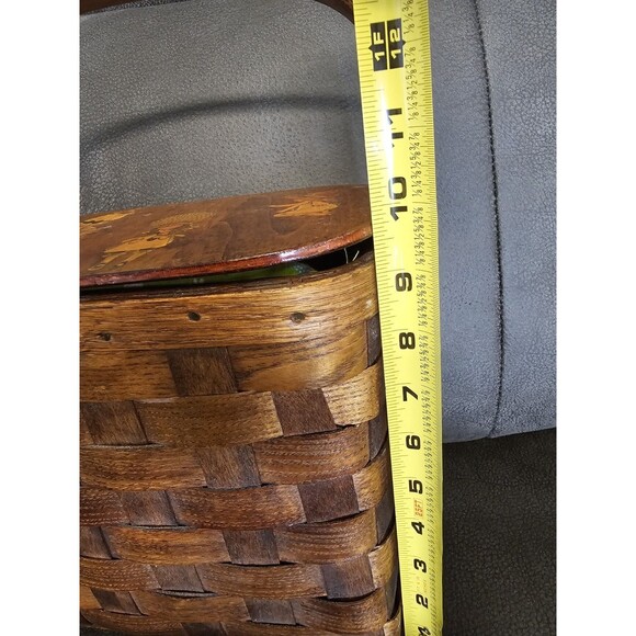 Decoupage Holly Hobbie Wood Basket Purse Vintage Lined with Colorful Fabric - Picture 6 of 11